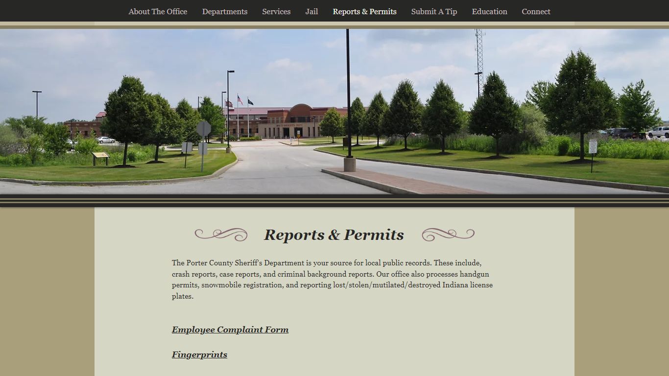 Reports & Permits | portercountysheriff